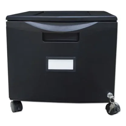 Storex Single-Drawer Mobile Filing Cabinet, Black, 1 Legal/Letter-Size File Drawer