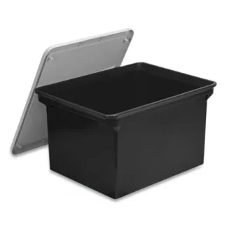 Storex Tote with Comfort Edges, Legal/Letter, Black, 4/Carton