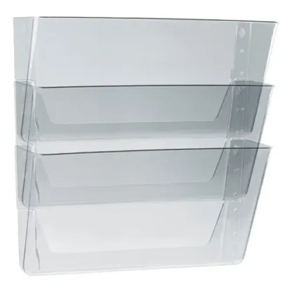 Storex Wall File, 3 Sections, Legal Size, Clear, 3/Set