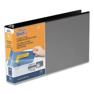 Stride QuickFit Landscape Spreadsheet Round Ring View Binder, 3 Rings, 1.5" Capacity, 14 x 8.5, Black