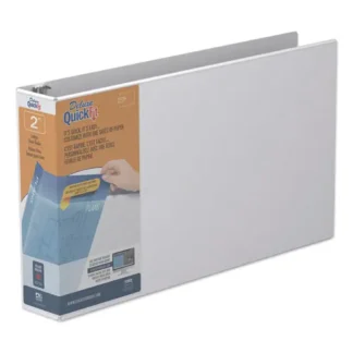 Stride QuickFit Ledger D-Ring View Binder, 3 Rings, 2" Capacity, 11 x 17, White