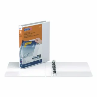 Stride QuickFit Round-Ring View Binder, 3 Rings, 1" Capacity, 11 x 8.5, White