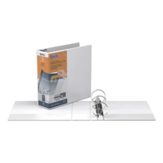 Stride QuickFit Round-Ring View Binder, 3 Rings, 3" Capacity, 11 x 8.5, White