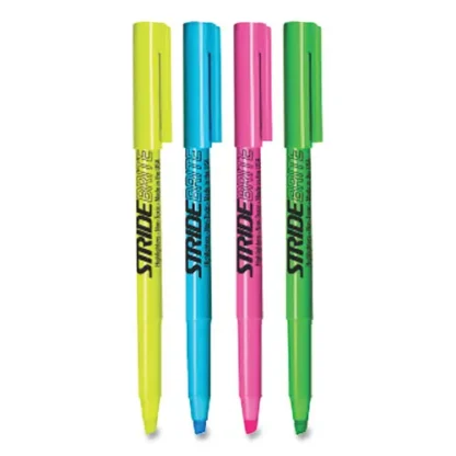 Stride StrideBrite Stick Highlighters, Assorted Ink Colors, Chisel Tip, Assorted Barrel Colors, 24/Pack