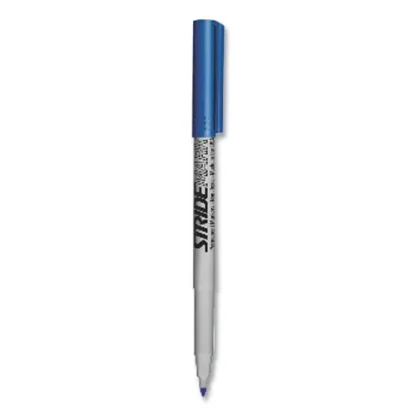 Stride StrideMark Permanent Marker, Fine Bullet Tip, Blue, 12/Pack