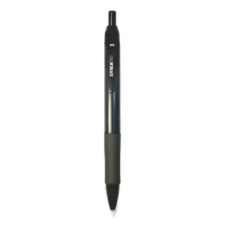 Stride StrideRio Gel Pen, Retractable, 0.7 mm Medium Point, Black Ink, Translucent Black Barrel, 12/Box