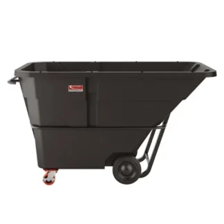 Suncast Commercial® 1.5 cu yd Standard Duty Tilt Truck, Forkliftable Frame, 1,300 lb Capacity, Black/Red