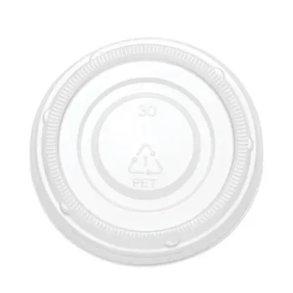 SupplyCaddy Portion Cup Lids, Fits 2 oz Portion Cups, Plastic, Clear, 2,500/Carton