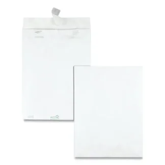 Survivor® Lightweight 14 lb Tyvek Catalog Mailers, #10 1/2, Square Flap, Redi-Strip Adhesive Closure, 9 x 12, White, 100/Box