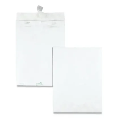 Survivor® Lightweight 14 lb Tyvek Catalog Mailers, #10 1/2, Square Flap, Redi-Strip Adhesive Closure, 9 x 12, White, 100/Box