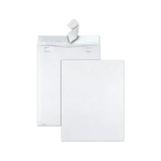 Survivor® Lightweight 14 lb Tyvek Catalog Mailers, #15 1/2, Square Flap, Redi-Strip Adhesive Closure, 12 x 16, White, 100/Box