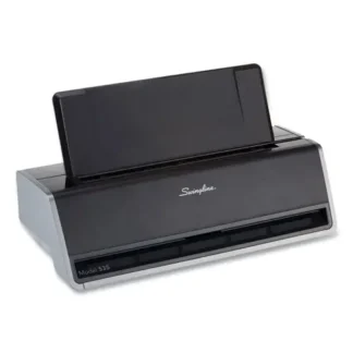 Swingline® 28-Sheet Commercial Electric Three-Hole Punch, 9/32" Holes, Black/Silver