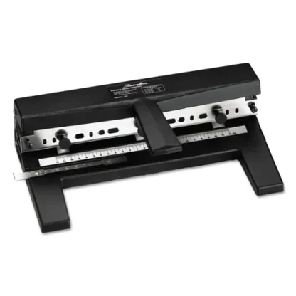 Swingline® 40-Sheet Heavy-Duty Two- to Seven-Hole Adjustable Paper Punch, 9/32" Holes, Black