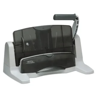 Swingline® 40-Sheet LightTouch Heavy-Duty Adjustable Hole Punch, 2-7 Holes, 9/32" Diameter, Black/Gray