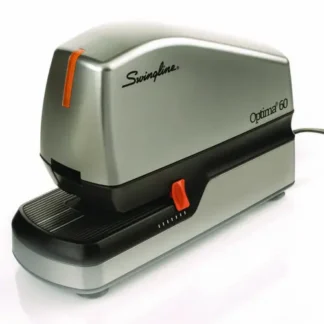 Swingline® Optima 60 Electric Stapler, 60-Sheet Capacity, Silver/Black/Orange