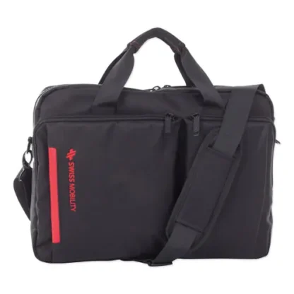 Swiss Mobility Stride Executive Briefcase, Fits Devices Up to 15.6", Black