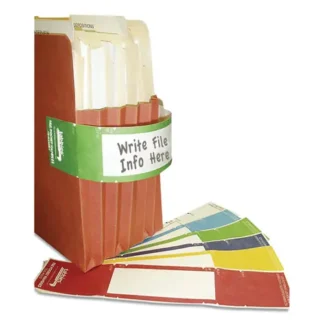 Tabbies® File Pocket Handles, Green/White, 9.63 x 2, 48 Labels/Pack