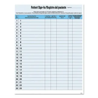 Tabbies® HIPAA Labels, Patient Sign-In, 8.5 x 11, Blue, 23/Sheet, 125 Sheets/Pack