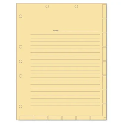 Tabbies® Medical Chart Index Divider Sheets, Untabbed, 11 x 8.5, Manila, 400/Box