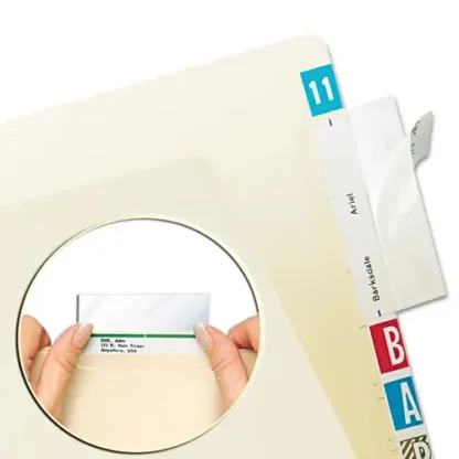 Tabbies® Self-Adhesive Label/File Folder Protector, Top Tab, 3.5 x 2, Clear, 500/Box