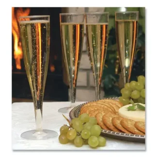 Tablemate® Plastic Champagne Glasses, 5 oz, Clear, 10/Pack