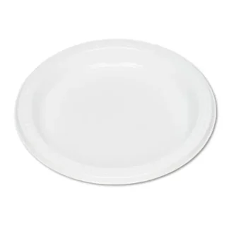 Tablemate® Plastic Dinnerware, Plates, 7" dia, White, 125/Pack
