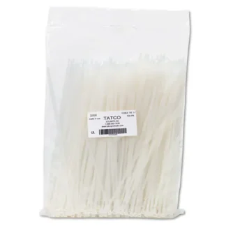 Tatco Nylon Cable Ties, 11 x 0.19, 50 lb, Natural, 500/Pack