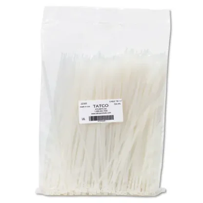Tatco Nylon Cable Ties, 11 x 0.19, 50 lb, Natural, 500/Pack