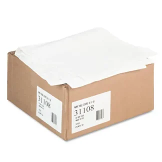 Tatco Paper Table Cover, Embossed Paper with Plastic Liner, 54" x 108", White, 20/Carton