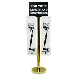 Tatco Wet Umbrella Bag Stand, Brass/Black/White, 54.5" Height