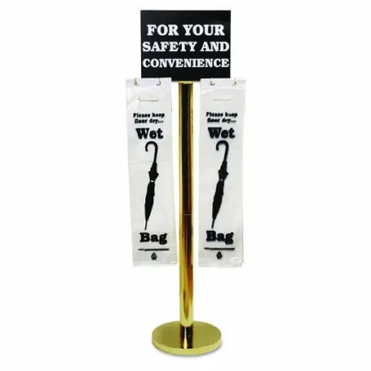 Tatco Wet Umbrella Bag Stand, Brass/Black/White, 54.5" Height