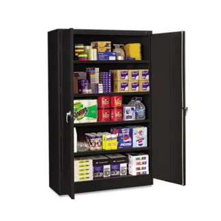 Tennsco Assembled Jumbo Steel Storage Cabinet, Black, 48" W x 24" D x 78" H