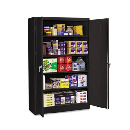 Tennsco Assembled Jumbo Steel Storage Cabinet, Black, 48" W x 24" D x 78" H