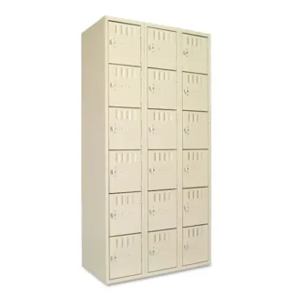 Tennsco Box Compartments, Triple Stack, 36w x 18d x 72h, Sand