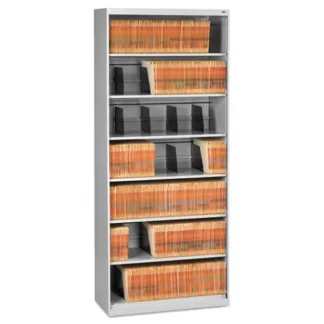Tennsco Fixed-Shelf Lateral File, 7-Shelf, Light Gray, 36"W x 16.5"D x 87"H