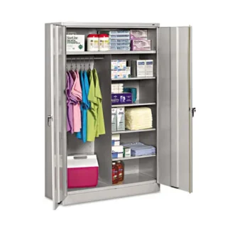 Tennsco Jumbo Combination Steel Storage Cabinet, Light Gray, 48"W x 24"D x 78"H