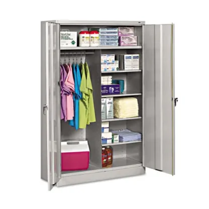 Tennsco Jumbo Combination Steel Storage Cabinet, Light Gray, 48"W x 24"D x 78"H