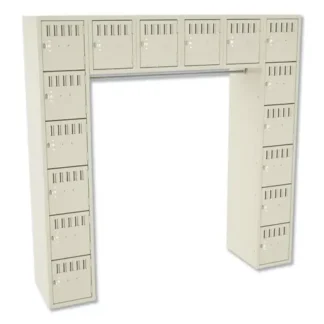 Tennsco Sixteen Box Compartments and Coat Bar