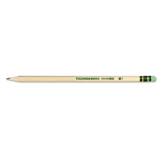 Ticonderoga® EnviroStiks Pencil, HB (#2), Black Lead, Natural Woodgrain Barrel, Dozen