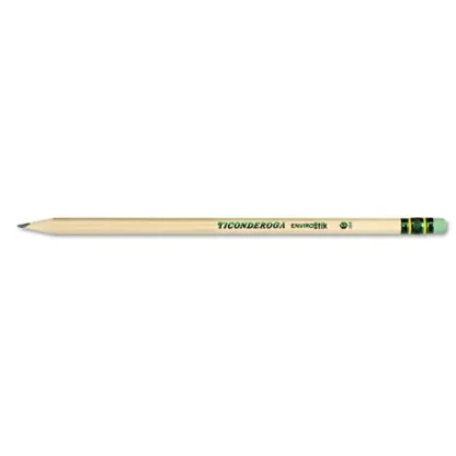 Ticonderoga® EnviroStiks Pencil, HB (#2), Black Lead, Natural Woodgrain Barrel, Dozen