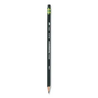 Ticonderoga® Pencils, HB (#2), Black Lead, Black Barrel, Dozen