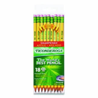 Ticonderoga® Pre-Sharpened Pencil, HB (#2), Black Lead, Yellow Barrel, 18/Pack