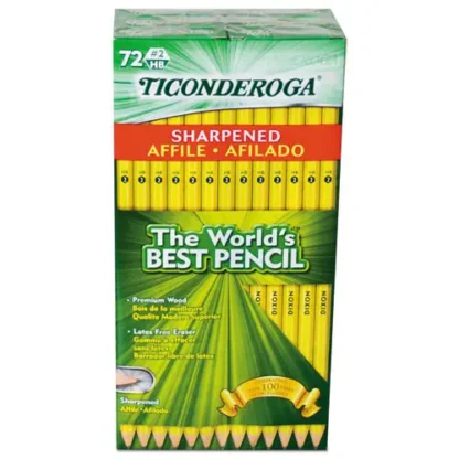 Ticonderoga® Pre-Sharpened Pencil, HB (#2), Black Lead, Yellow Barrel, 72/Pack