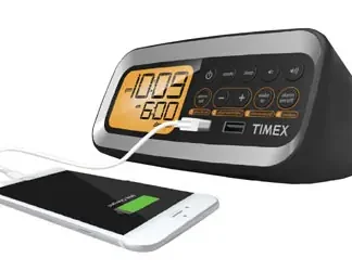 Timex T1305BX FM Clock Radio with Dual USB Charging