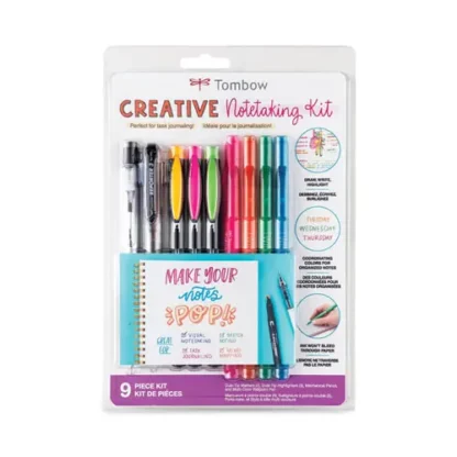 Tombow® Creative Notetaking Kit, 0.7mm Ballpoint Pen, 0.5mm HB Pencil, (4) Bullet/Chisel Tip Markers, (3) Chisel/Fine Tip Highlighters