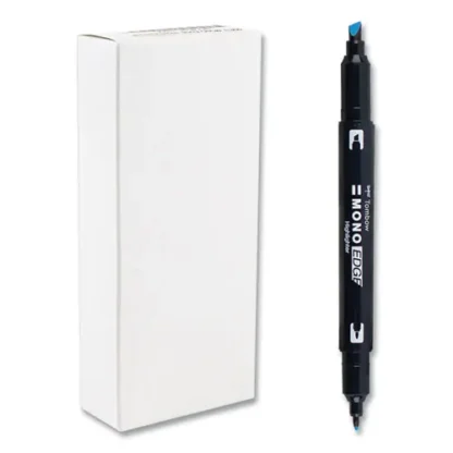 Tombow® Mono® Highlighters, Skyblue Ink, Bullet/Chisel Tip, Skyblue Barrel, 10/Box