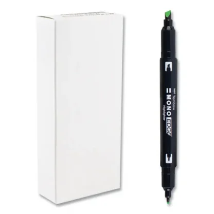Tombow® Mono® Highlighters, Yellow Green Ink, Bullet/Chisel Tip, Yellow Green Barrel, 10/Box