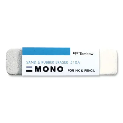 Tombow® Mono® Sand and Rubber Eraser, For Pencil/Ink Marks, Rectangular Block, Medium, White