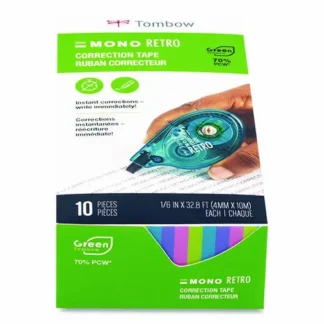 Tombow® MONO Original Correction Tape, Assorted RetroColor Applicators, 10/Pack