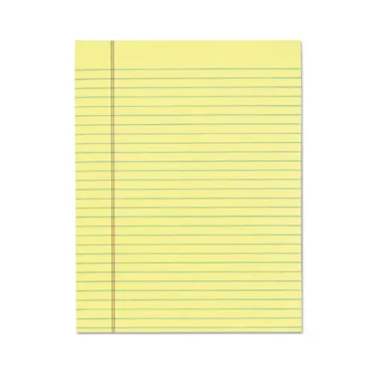 TOPS™ "The Legal Pad" Glue Top Pads, Wide/Legal Rule, 50 Sheets, Canary-Yellow, 8.5 x 11, 12/Pack